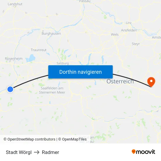 Stadt Wörgl to Radmer map