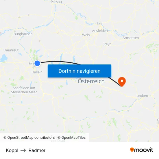 Koppl to Radmer map