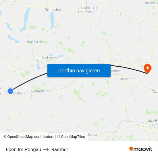 Eben Im Pongau to Radmer map