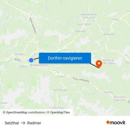 Selzthal to Radmer map