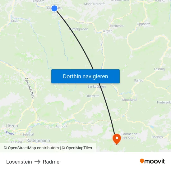 Losenstein to Radmer map