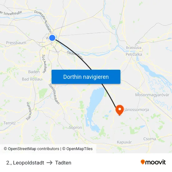 2., Leopoldstadt to Tadten map