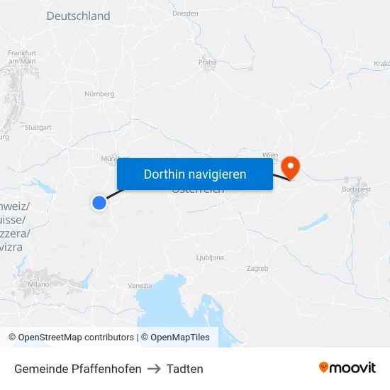 Gemeinde Pfaffenhofen to Tadten map