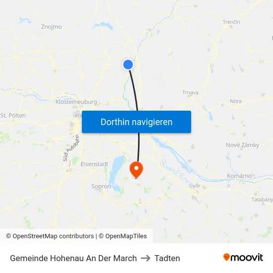 Gemeinde Hohenau An Der March to Tadten map
