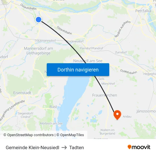 Gemeinde Klein-Neusiedl to Tadten map