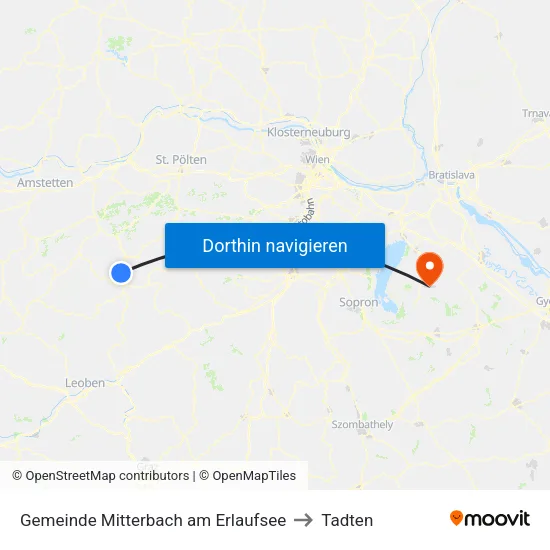 Gemeinde Mitterbach am Erlaufsee to Tadten map