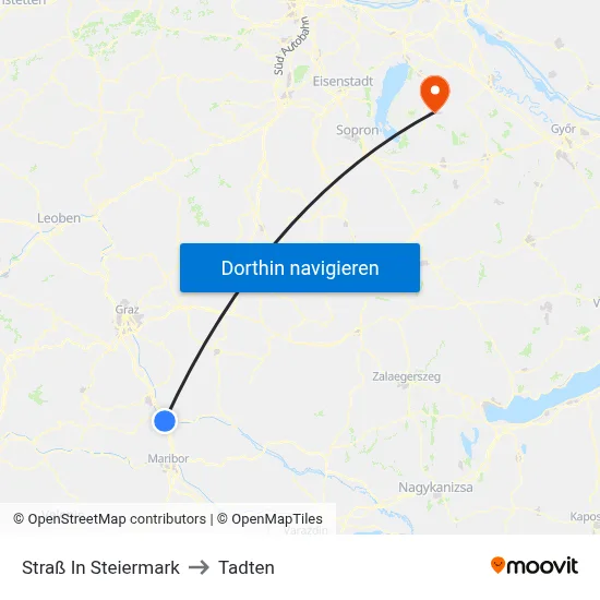 Straß In Steiermark to Tadten map