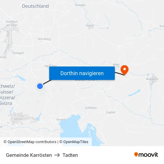 Gemeinde Karrösten to Tadten map