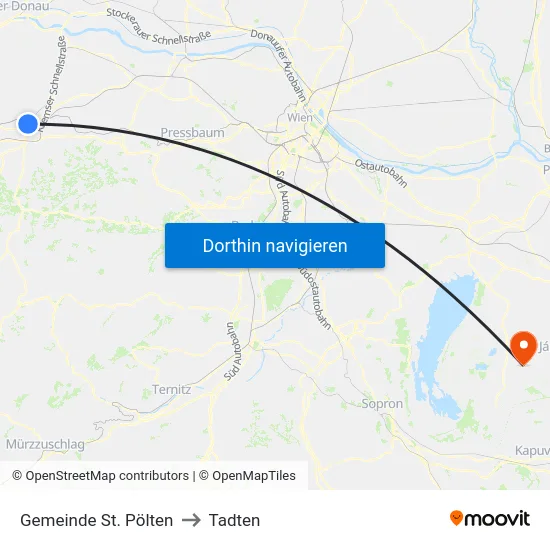 Gemeinde St. Pölten to Tadten map