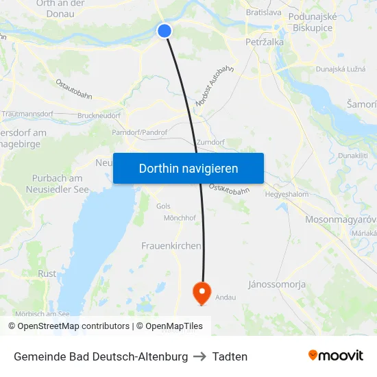 Gemeinde Bad Deutsch-Altenburg to Tadten map