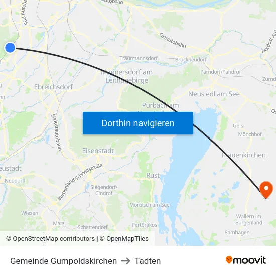 Gemeinde Gumpoldskirchen to Tadten map