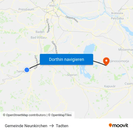 Gemeinde Neunkirchen to Tadten map