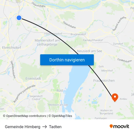 Gemeinde Himberg to Tadten map