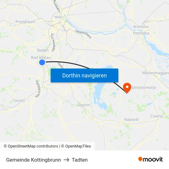 Gemeinde Kottingbrunn to Tadten map