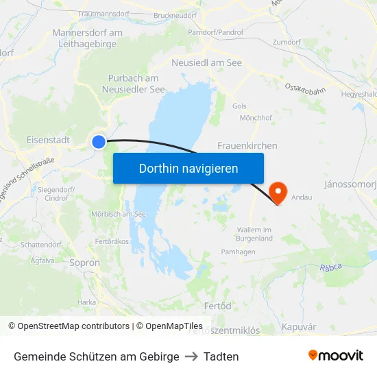 Gemeinde Schützen am Gebirge to Tadten map