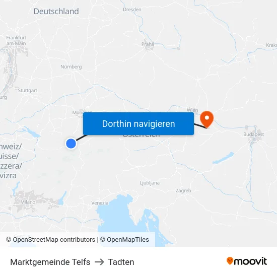 Marktgemeinde Telfs to Tadten map