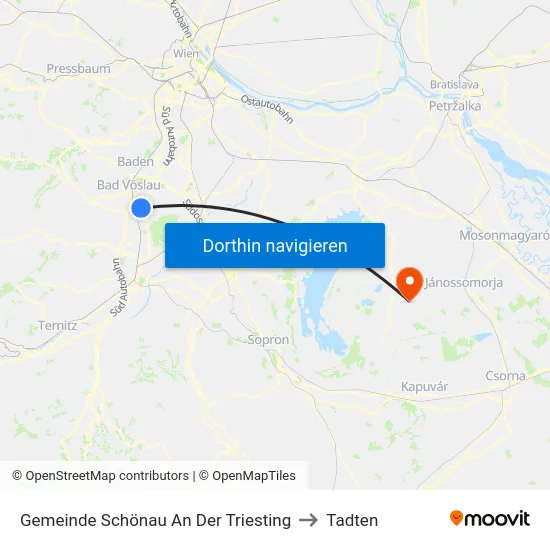 Gemeinde Schönau An Der Triesting to Tadten map
