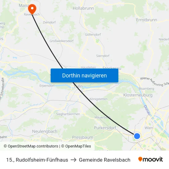 15., Rudolfsheim-Fünfhaus to Gemeinde Ravelsbach map