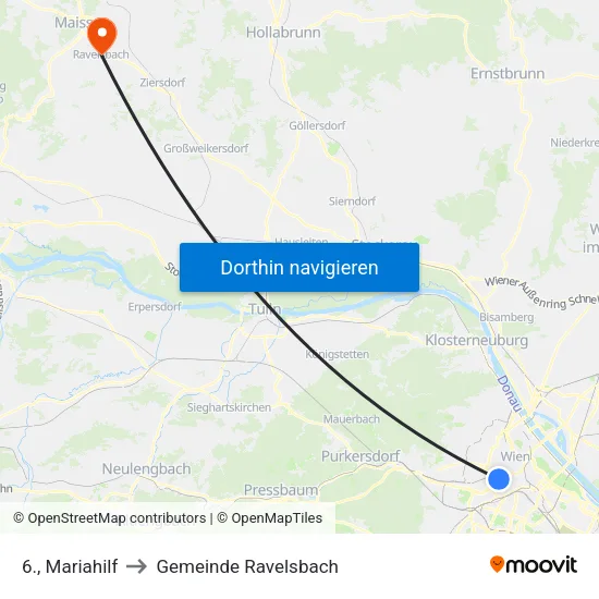 6., Mariahilf to Gemeinde Ravelsbach map