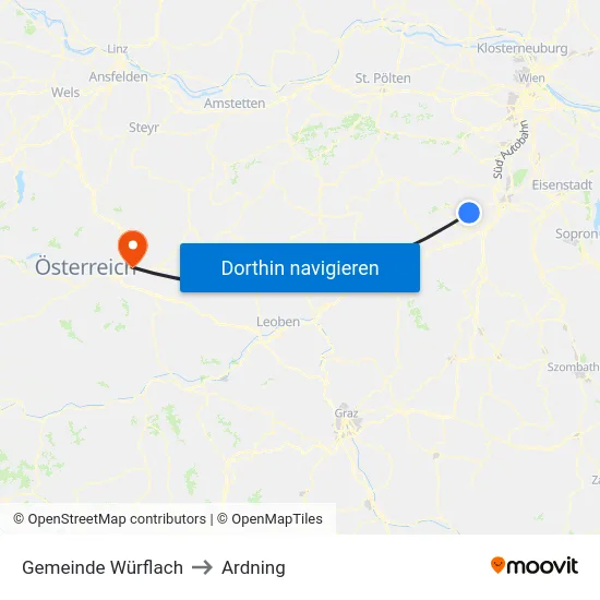 Gemeinde Würflach to Ardning map