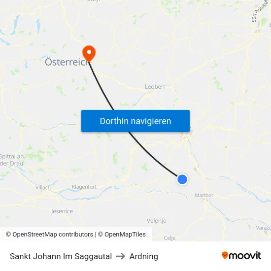 Sankt Johann Im Saggautal to Ardning map