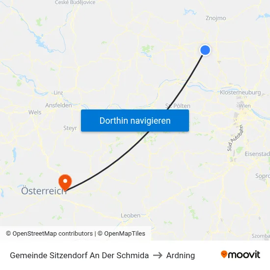 Gemeinde Sitzendorf An Der Schmida to Ardning map