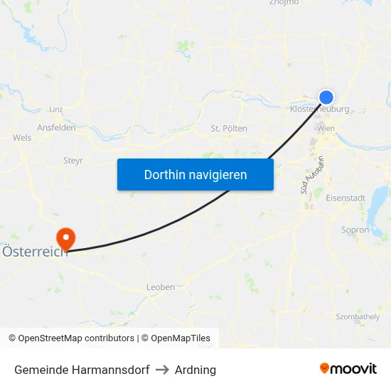 Gemeinde Harmannsdorf to Ardning map