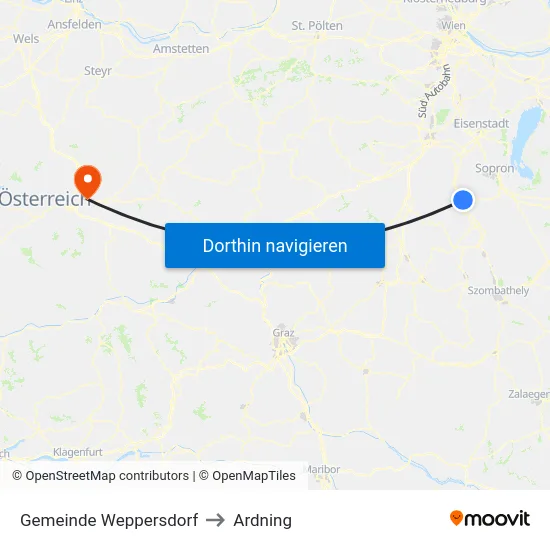Gemeinde Weppersdorf to Ardning map