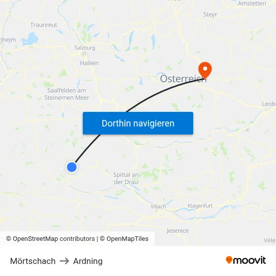 Mörtschach to Ardning map