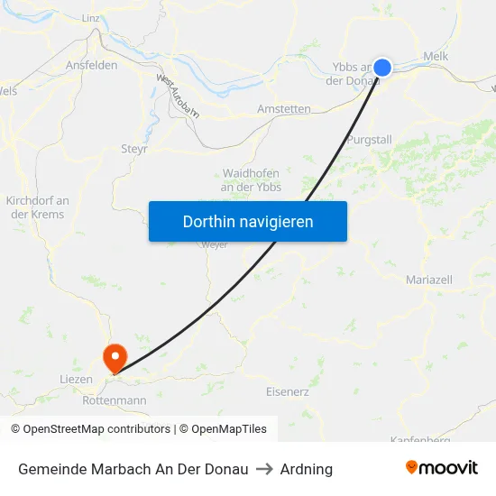 Gemeinde Marbach An Der Donau to Ardning map