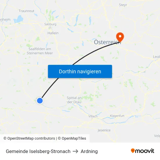 Gemeinde Iselsberg-Stronach to Ardning map