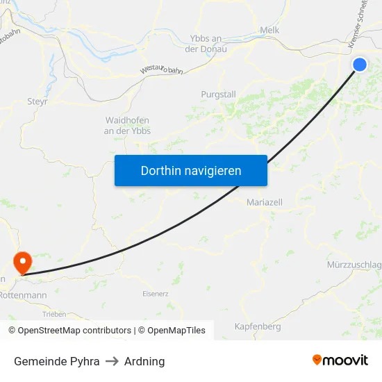 Gemeinde Pyhra to Ardning map