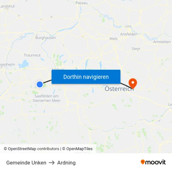 Gemeinde Unken to Ardning map