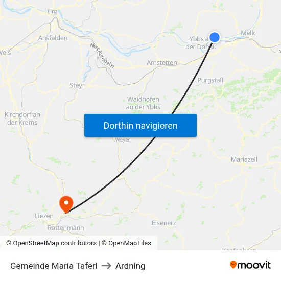 Gemeinde Maria Taferl to Ardning map