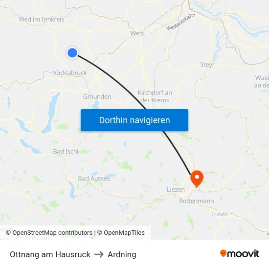 Ottnang am Hausruck to Ardning map
