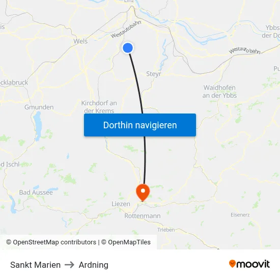 Sankt Marien to Ardning map