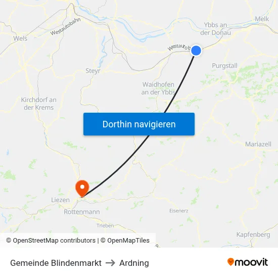 Gemeinde Blindenmarkt to Ardning map