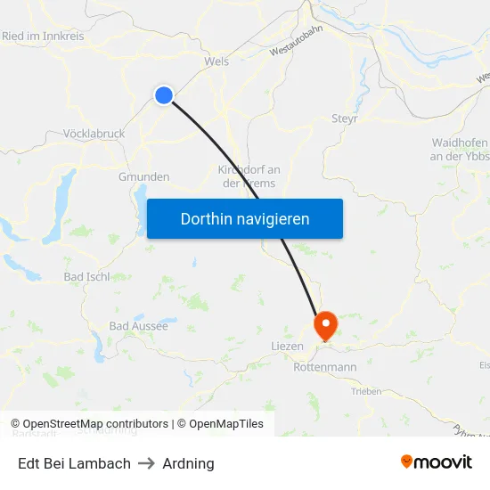 Edt Bei Lambach to Ardning map