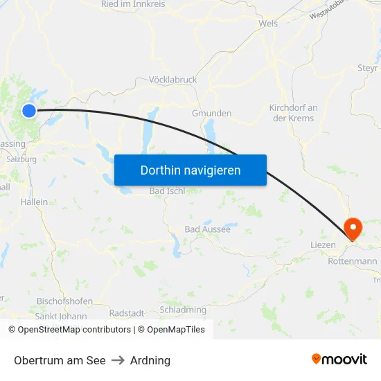 Obertrum am See to Ardning map