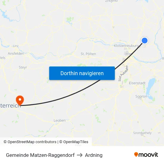 Gemeinde Matzen-Raggendorf to Ardning map