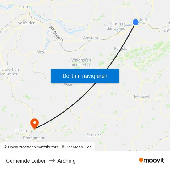Gemeinde Leiben to Ardning map