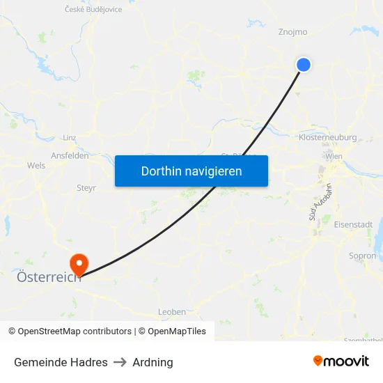 Gemeinde Hadres to Ardning map