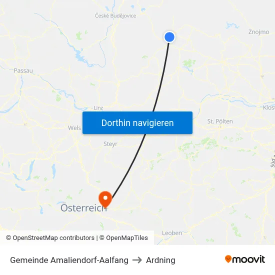 Gemeinde Amaliendorf-Aalfang to Ardning map