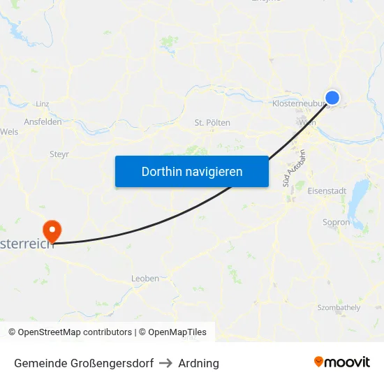 Gemeinde Großengersdorf to Ardning map