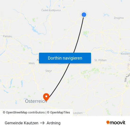 Gemeinde Kautzen to Ardning map