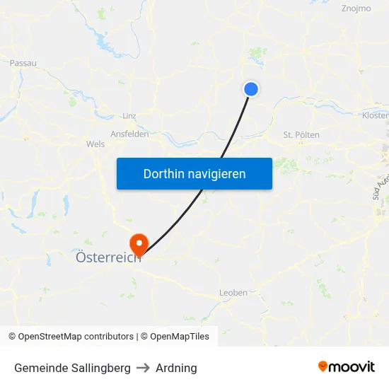 Gemeinde Sallingberg to Ardning map
