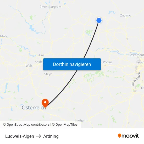 Ludweis-Aigen to Ardning map