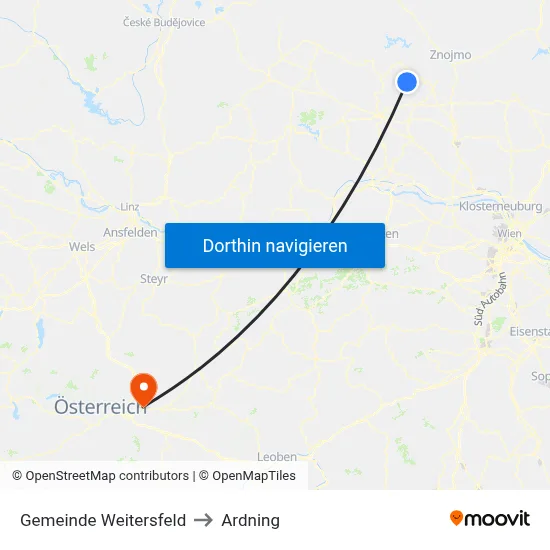 Gemeinde Weitersfeld to Ardning map