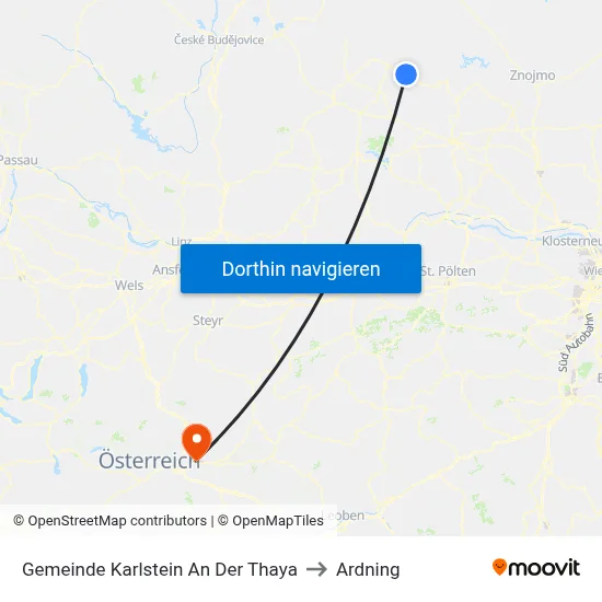 Gemeinde Karlstein An Der Thaya to Ardning map