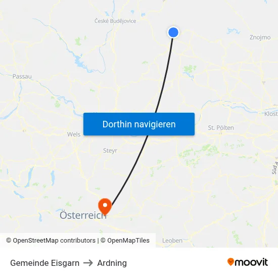 Gemeinde Eisgarn to Ardning map